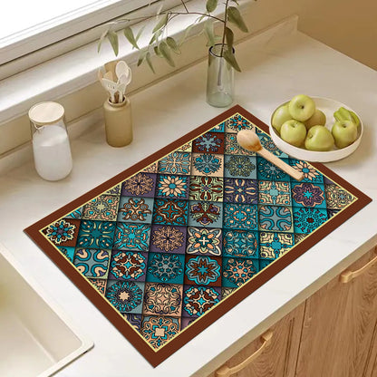 Playful Textured Kitchen Mat Acalora