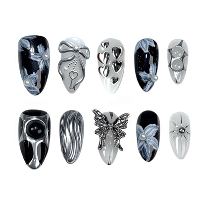 Acrylic nail set with glamorous golden accents Acalora