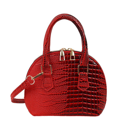 Crocodile-Embossed Mini Satchel Bag Acalora