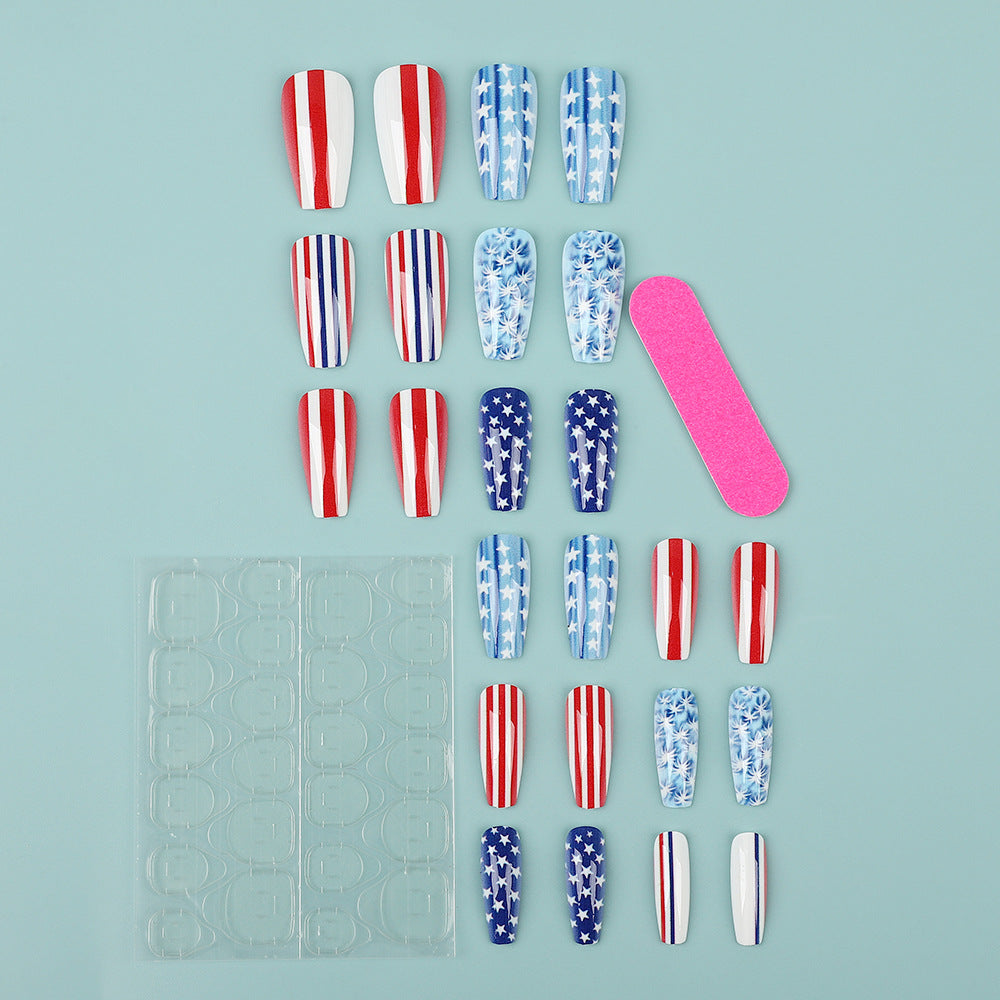 Artificial nails with patriotic designs Acalora