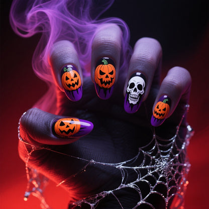 Acrylic nail set with Halloween motif Acalora