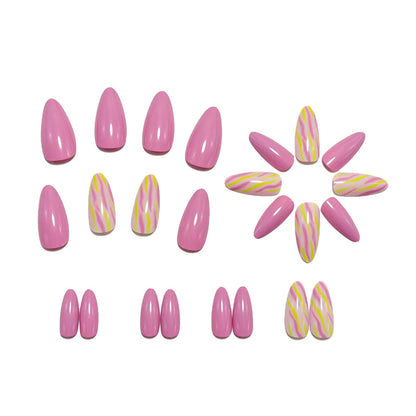 Artificial nails with modern graphic design Acalora