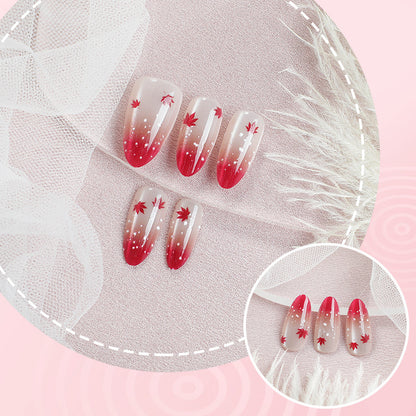 Artistic Ombre Leaf Press-On Nail Set Acalora