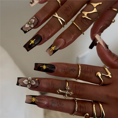 Decorative Long Acrylic Nail Art Acalora