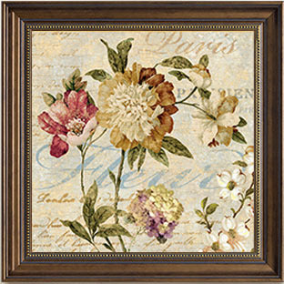 Vintage Flower-stitched Artwork