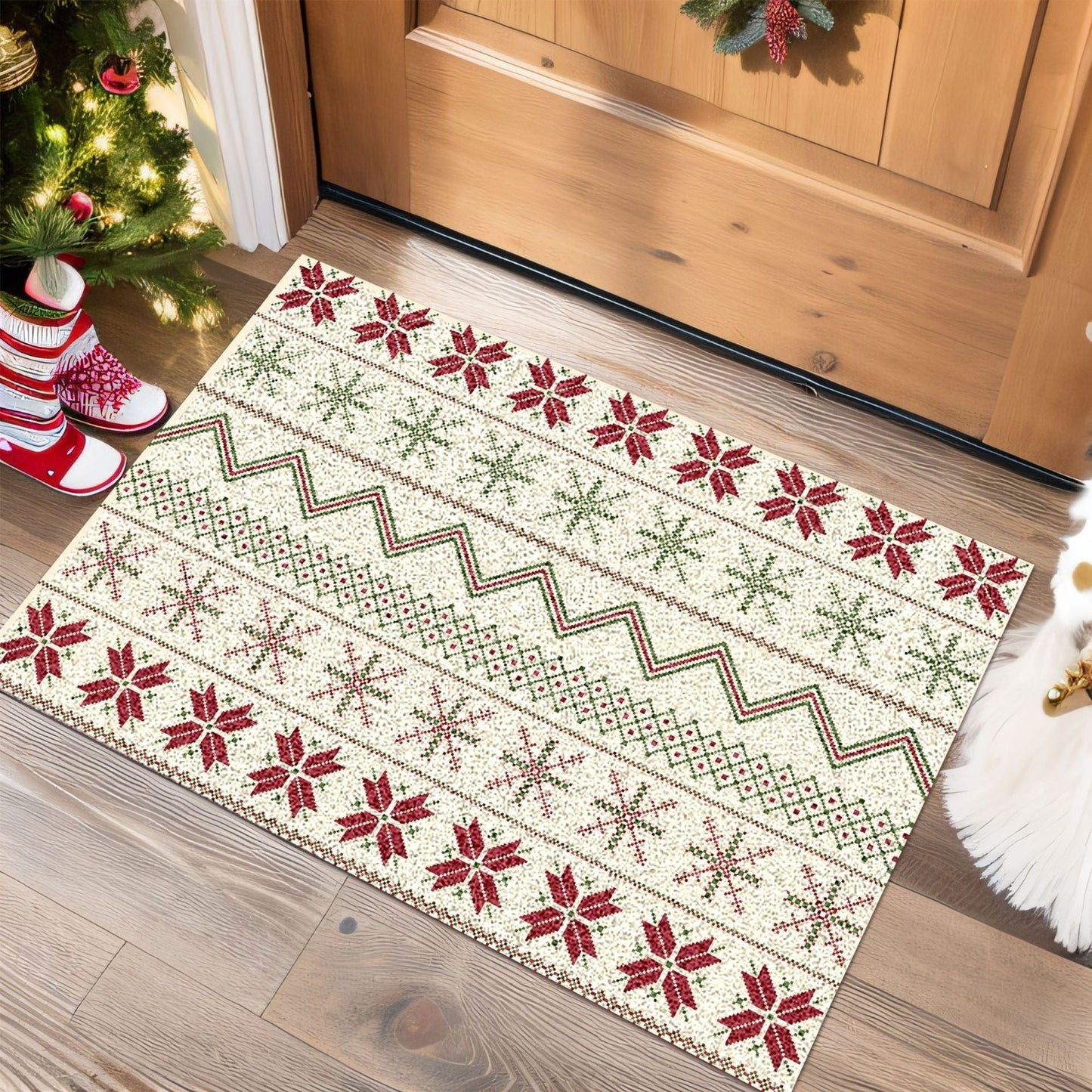 Festive Holiday-Themed Door Mat