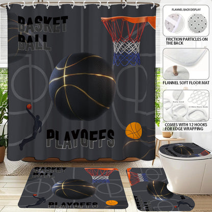 High-Definition Basketball-Themed Bathroom Décor Set