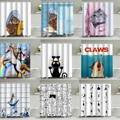 Artistic Dog Illustration Shower Curtain