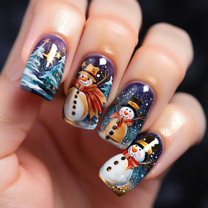 Holiday Themed Snowman Nail Art Acalora