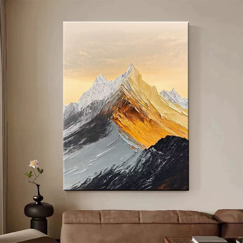 Textured Mountain Landscape Art Print