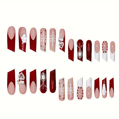 Holiday-Themed Press-On Nail Art Set Acalora