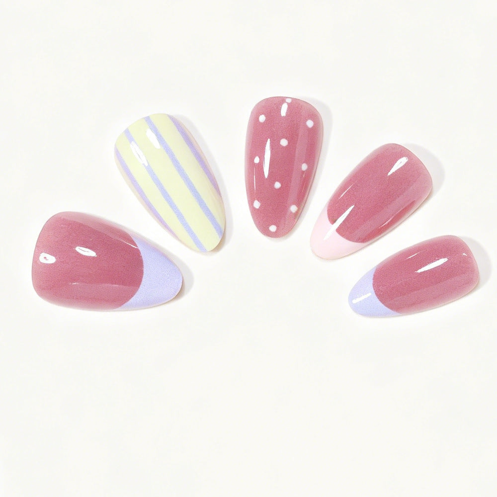 Artistic Press-On Nail Tips with Unique Patterns Acalora
