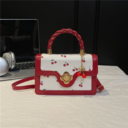 Playful Cherry Print Mini Satchel Handbag Acalora