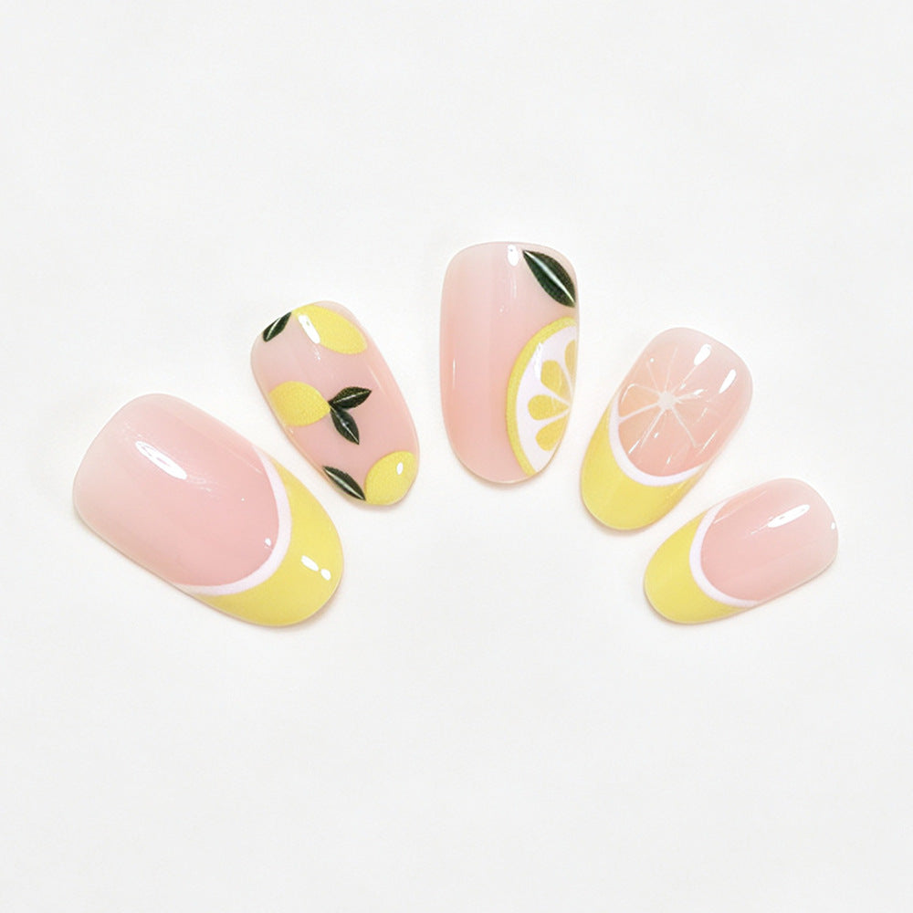 Citrus-Inspired Nail Art Design Acalora