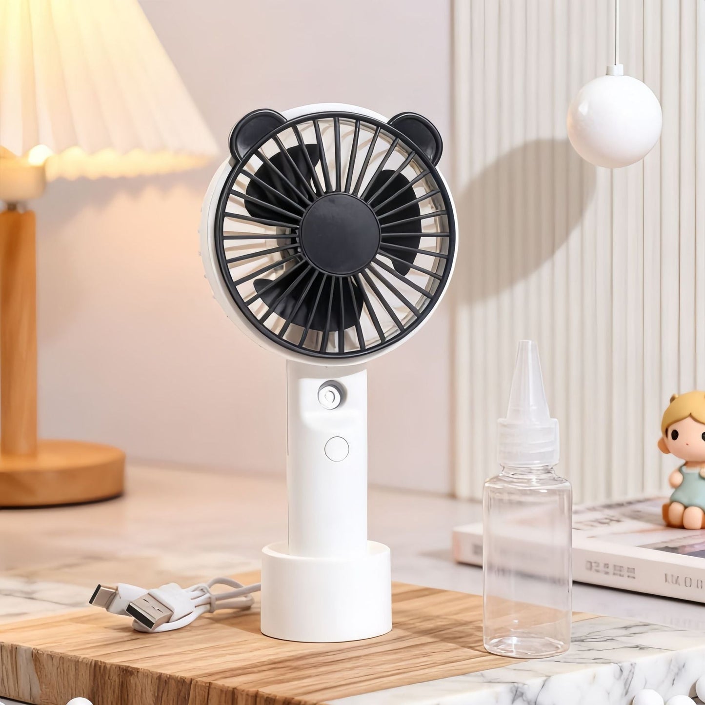 Women's portable hand fan with spray function Brehn