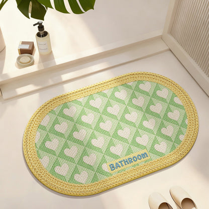 Heart-Patterned Bathroom Mat