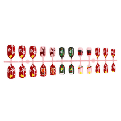 Christmas-Themed Press-On Nail Art Set with Festive Holiday Designs Acalora