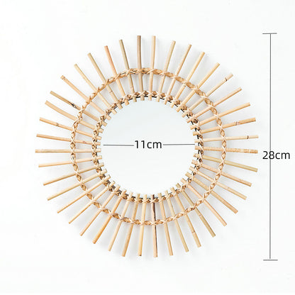 Wall mirror with wicker basket Acalora