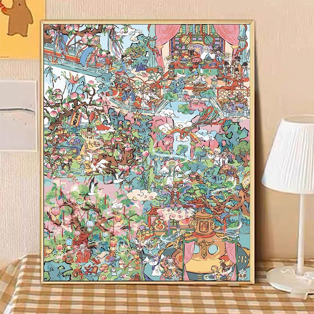Whimsical Garden Scene Canvas Art