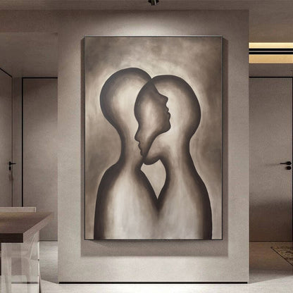 Modern Couple Silhouette Canvas Art