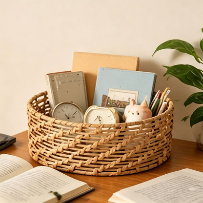 Braided basket with open design