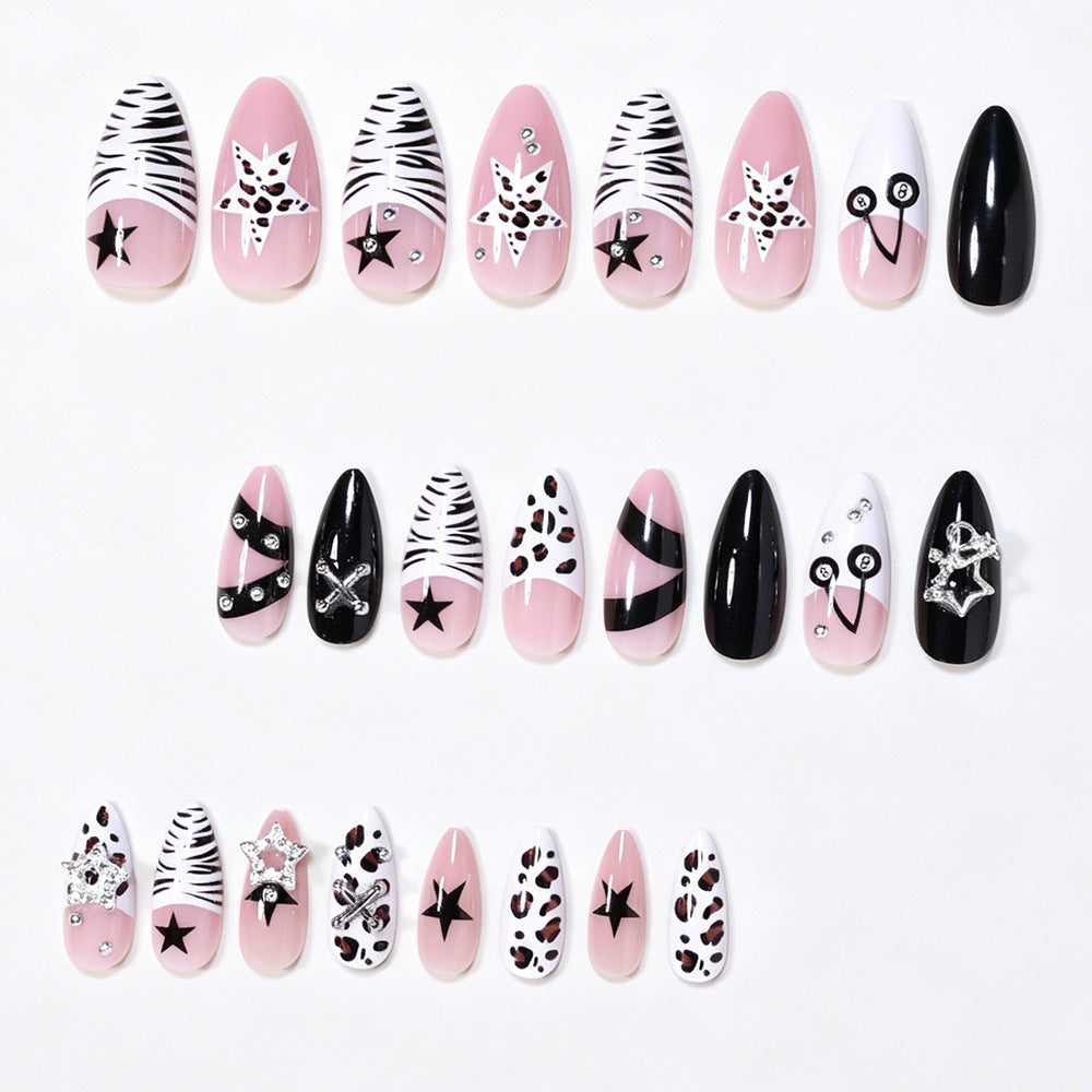 Decorative Press-On Nail Art Tips with Unique Accents Acalora