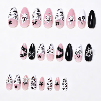 Decorative Press-On Nail Art Tips with Unique Accents Acalora