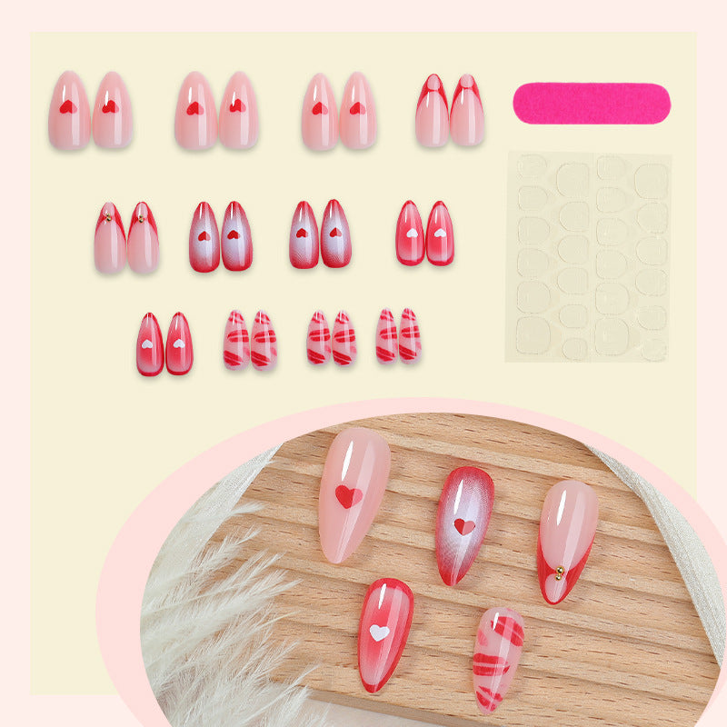 Artistic Heart Design Press-On Nails Acalora