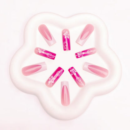 Floral Art Gel Nail Design Acalora