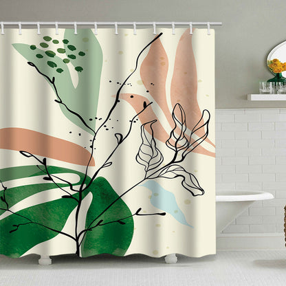 Abstract Botanical Print Shower Curtain