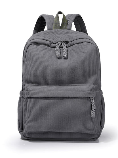 Textured Fabric Multi-Compartment Backpack Acalora