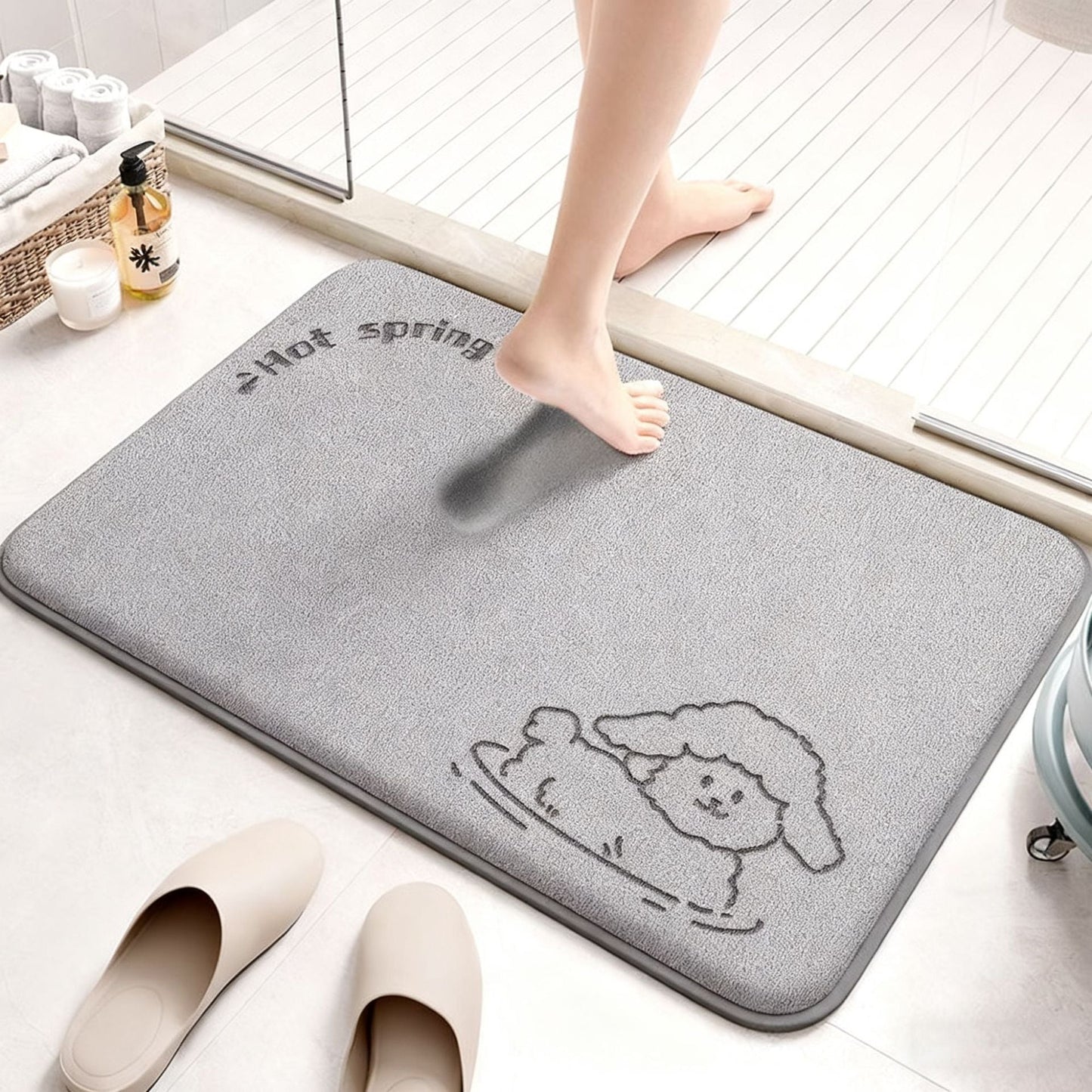 Absorbent Cartoon-Themed Bath Mat