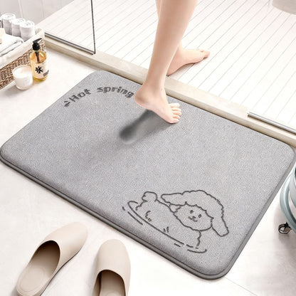 Absorbent Cartoon-Themed Bath Mat