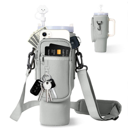 Ladies trendy and sparkling drinking bottle with shoulder bag Bowlift