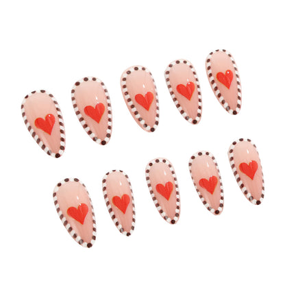 Artificial nails with heart-shaped accents Acalora