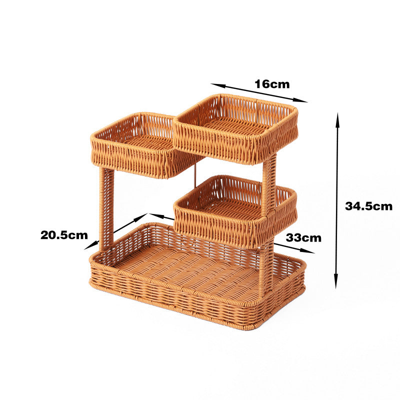 Multi-Tiered Wicker Organization Tray Acalora