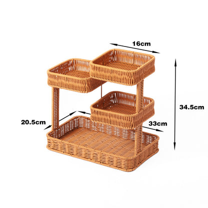 Multi-Tiered Wicker Organization Tray Acalora