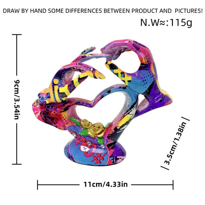 Artistic heart sculpture with intricate painting Acalora