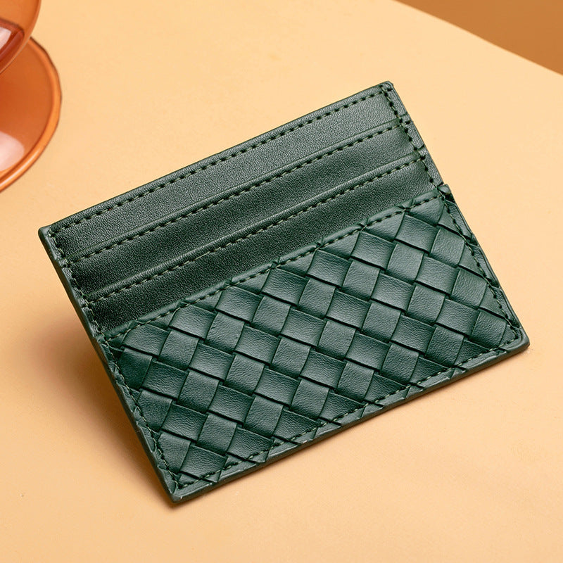 Woven Leather Card Holder Acalora