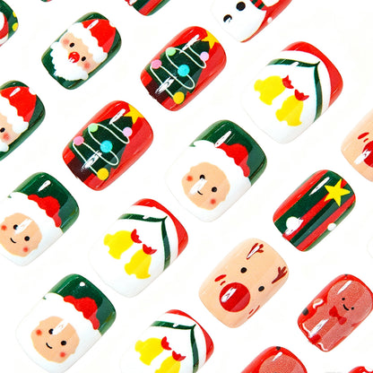 Festive Holiday-Themed Press-On Nail Art Acalora