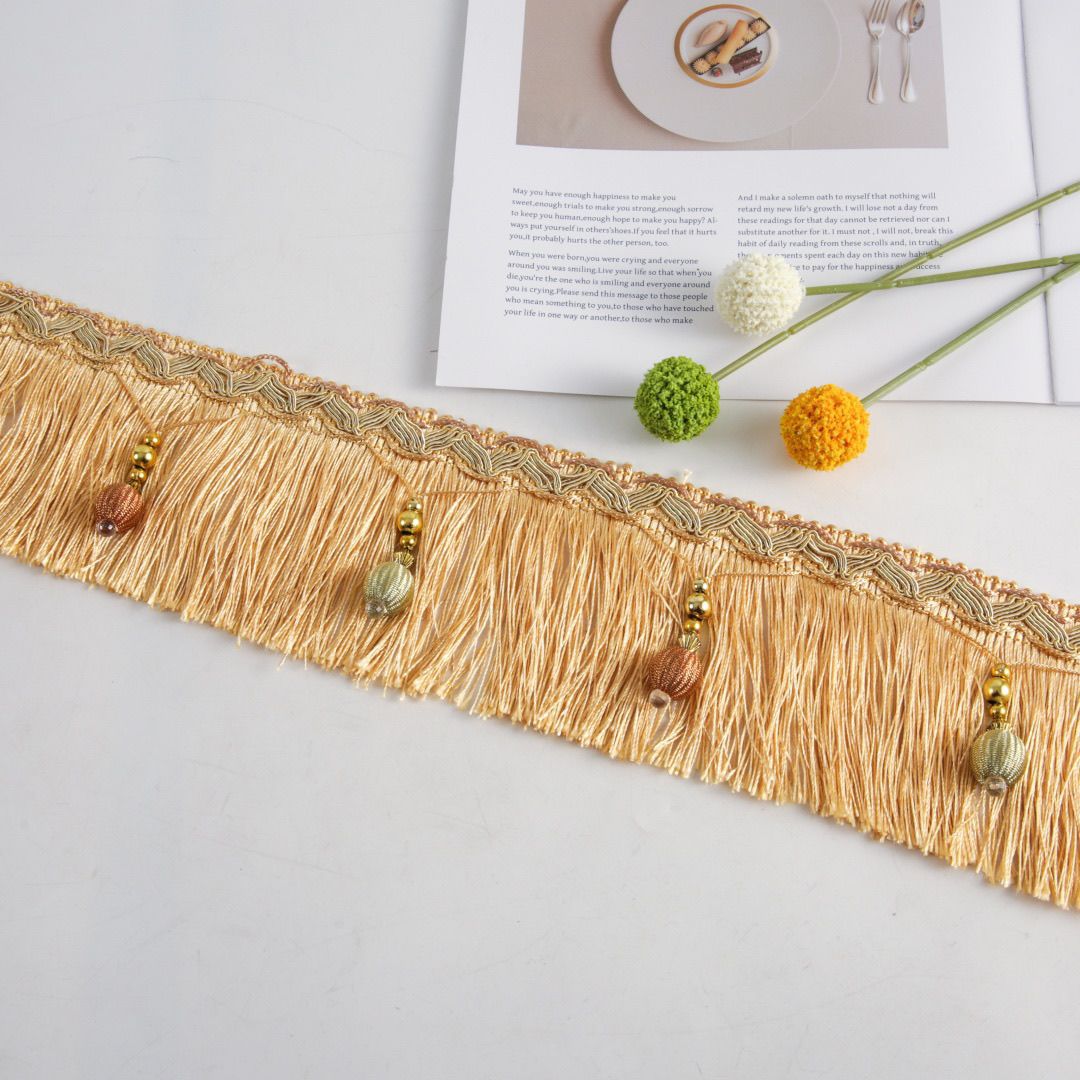 Luxury Fringe Braid with Bead Trim Acalora