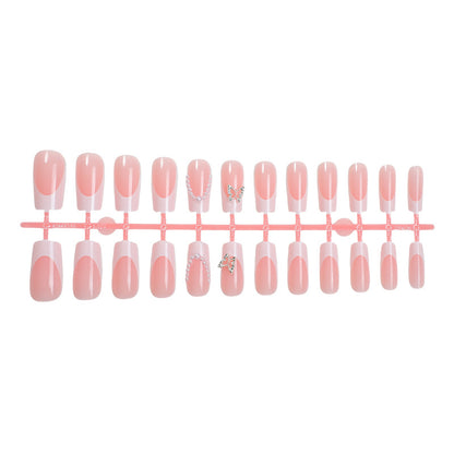 Artistic Press-On Nail Art Set with Butterfly and Gem Accents Acalora