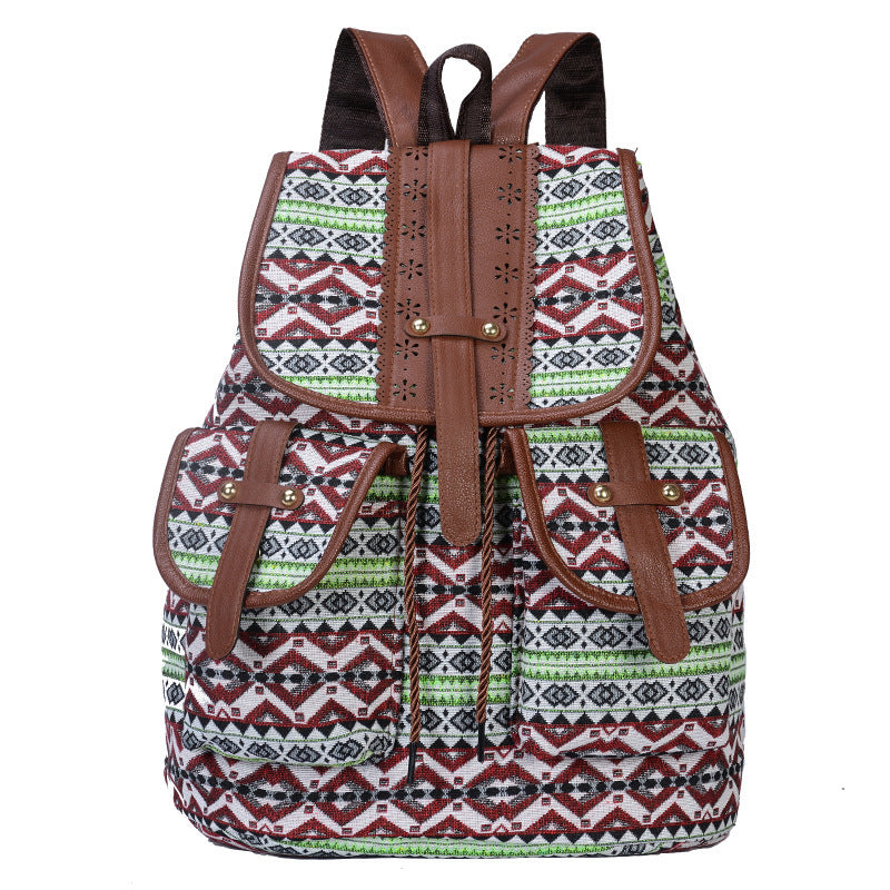 Bohemian Ethnic Print Backpack Acalora
