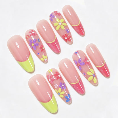 Floral Design Gel Nail Art Tips Acalora