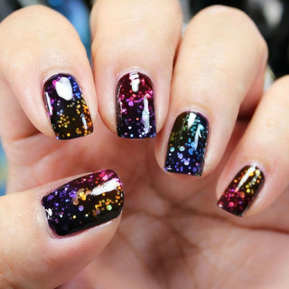 Artificial nails with sparkling glitter effect Acalora