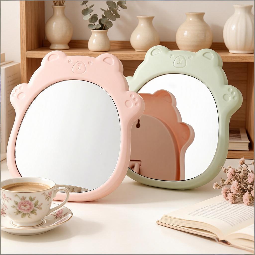 Cute Bear-Shaped Handheld Mirror