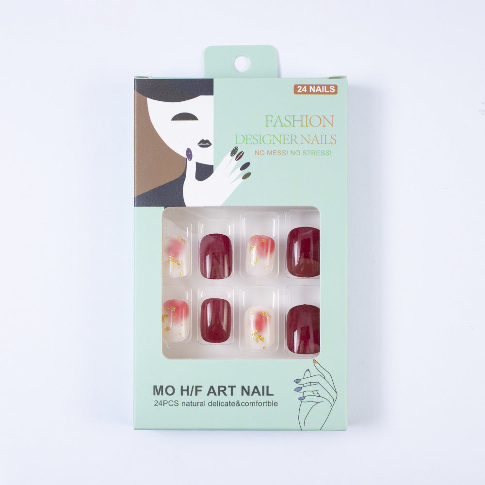 Artificial nails in modern glitter gradient design Acalora