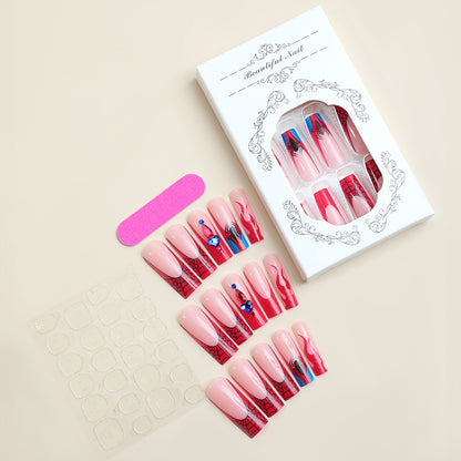 Artistic Press-On Nail Set with Spider-Man Theme Acalora