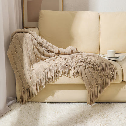 Unisex Knitted Cozy Throw Blanket