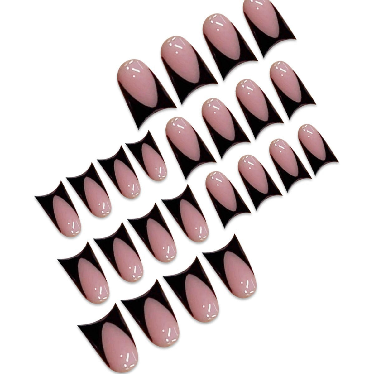 Stylish Stiletto Press-On Nails with Geometry Design Acalora